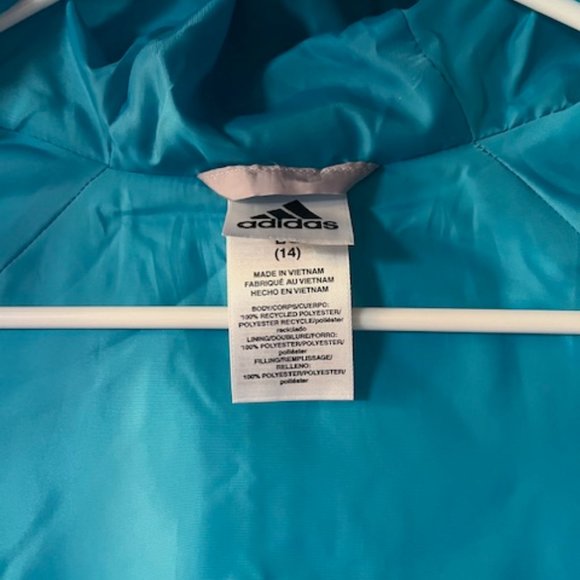ADIDAS: YOUTH GIRLS HOODED PUFFER JACKET-SIZE 14 - Picture 3 of 3